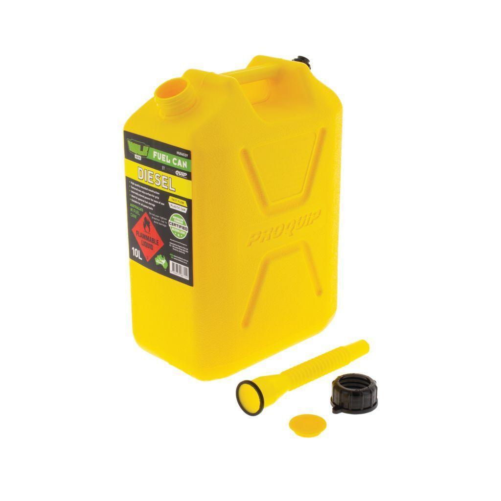 10 Litre Fast Flow Plastic Diesel Jerry Can (Yellow) Jerry Cans & Funnels