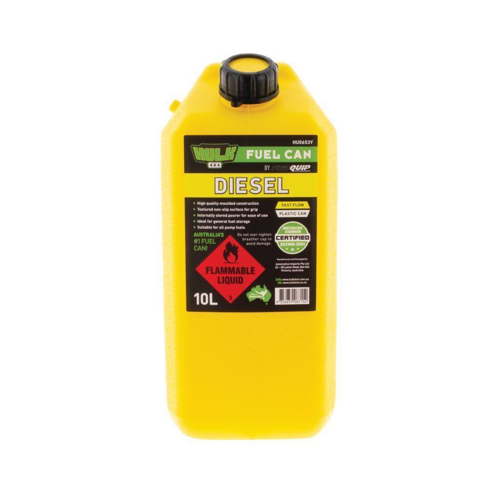 10 Litre Fast Flow Plastic Diesel Jerry Can (Yellow) Jerry Cans & Funnels