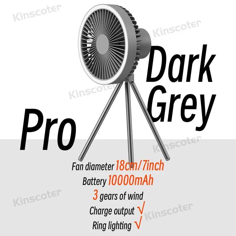 10000mAh 4000mAh Camping Fan Rechargeable Desktop Portable Circulator Wireless Ceiling Electric Fan with Power Bank LED Lighting Camping Rechargeable Fan