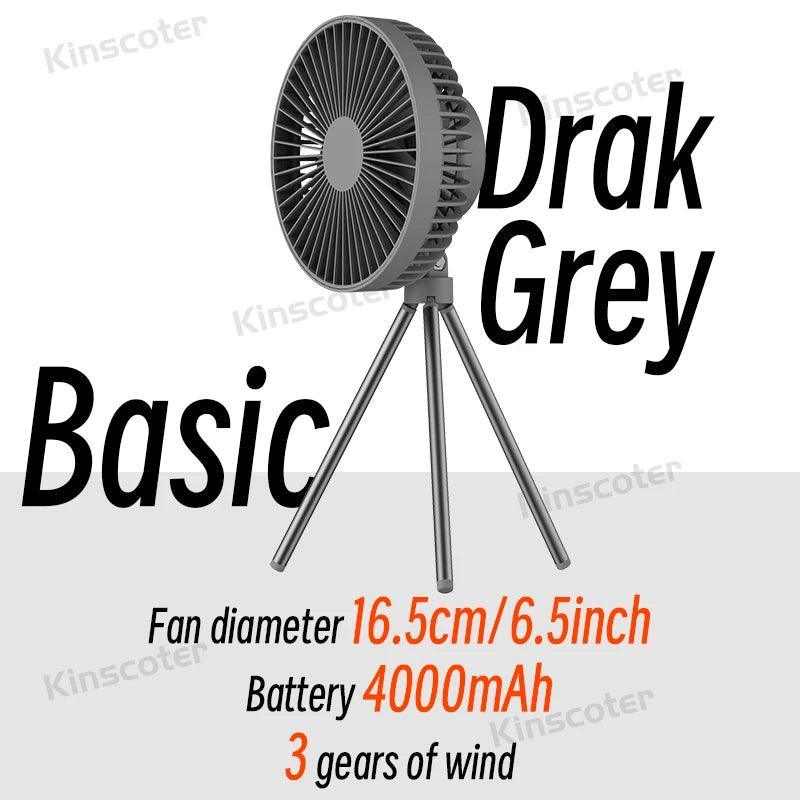 10000mAh 4000mAh Camping Fan Rechargeable Desktop Portable Circulator Wireless Ceiling Electric Fan with Power Bank LED Lighting Camping Rechargeable Fan