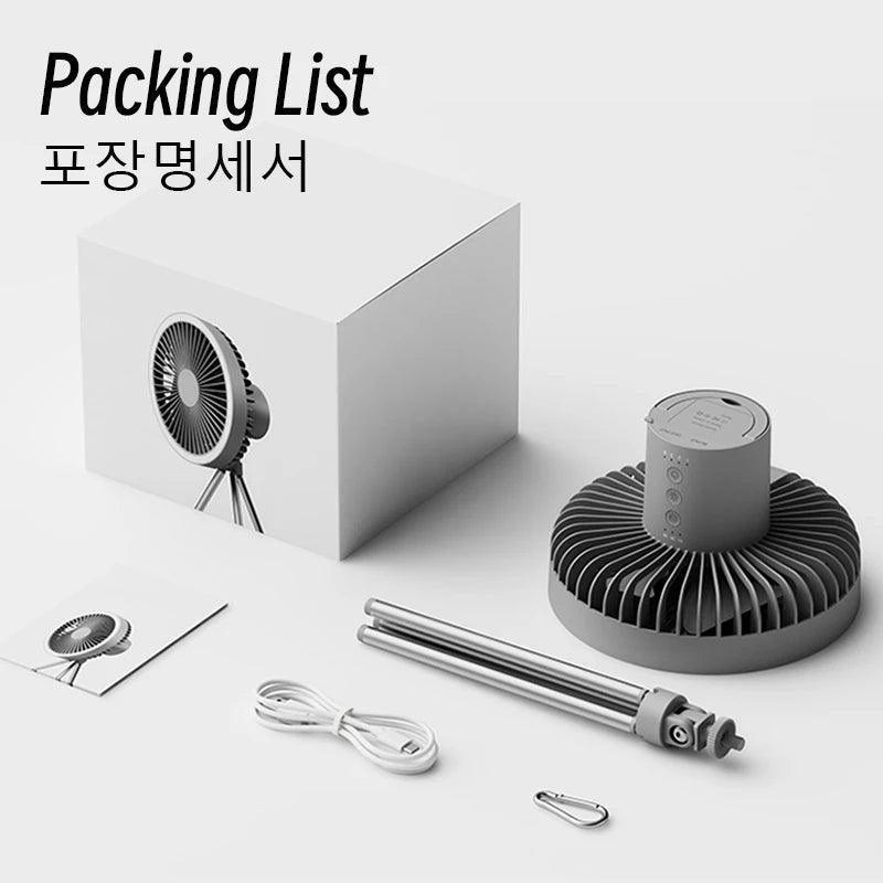 10000mAh 4000mAh Camping Fan Rechargeable Desktop Portable Circulator Wireless Ceiling Electric Fan with Power Bank LED Lighting Camping Rechargeable Fan