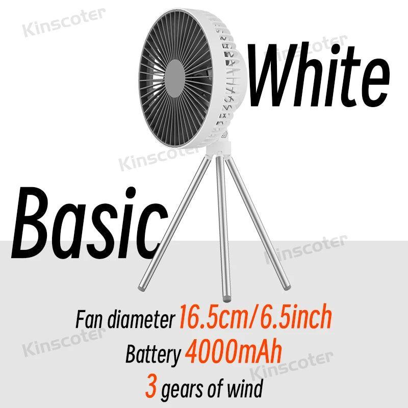 10000mAh 4000mAh Camping Fan Rechargeable Desktop Portable Circulator Wireless Ceiling Electric Fan with Power Bank LED Lighting Camping Rechargeable Fan