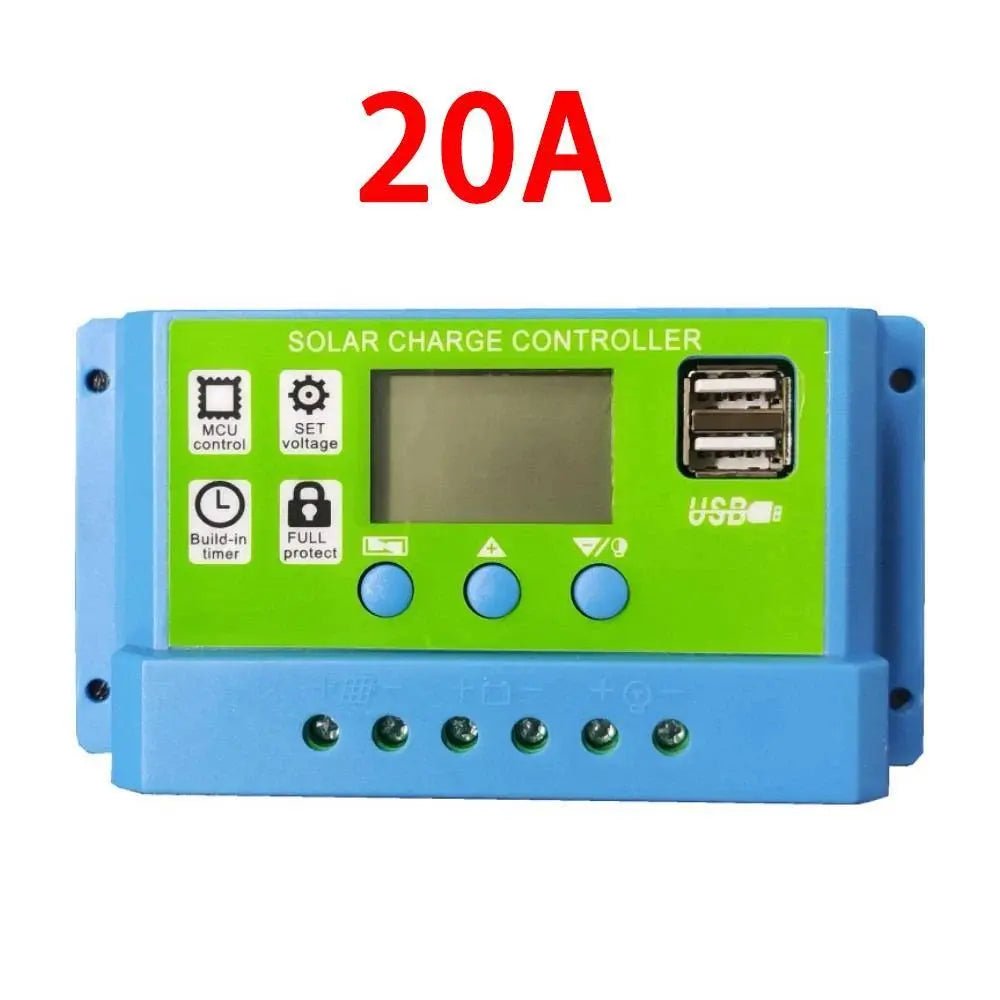 30A 20A 10A Solar Panel Controller 12V/24V Battery Charge Regulator 2USB 10A~100A Photovoltaic Cell Panel Charger Regulator Solar Regulator