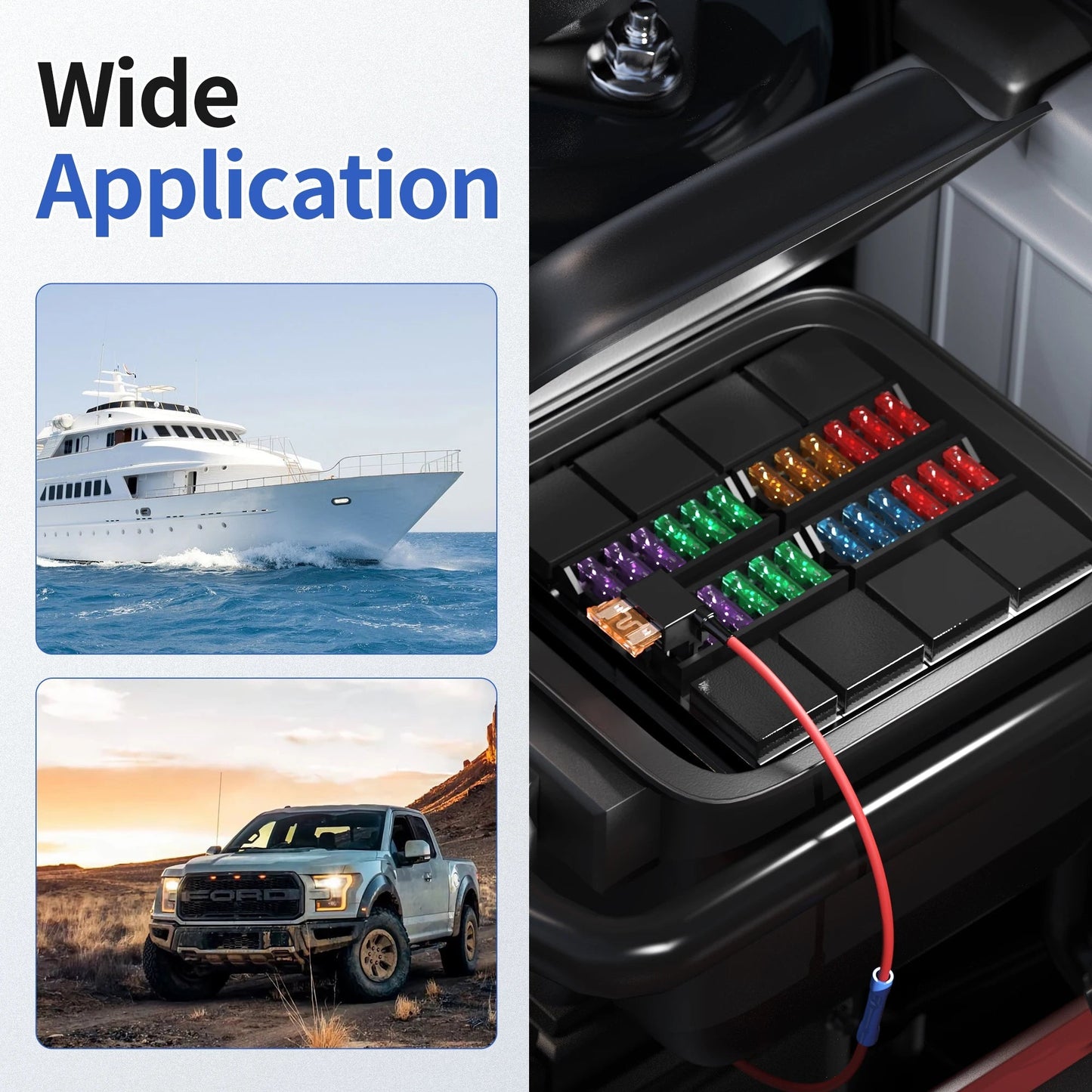 36PCS Fuse Tap 12V 4 Types Add a Fuse Kit with 5A 10A 15A 20A Fuse Standard Low Profile Fuse Tap Adapter Mini and Micro2 for Car