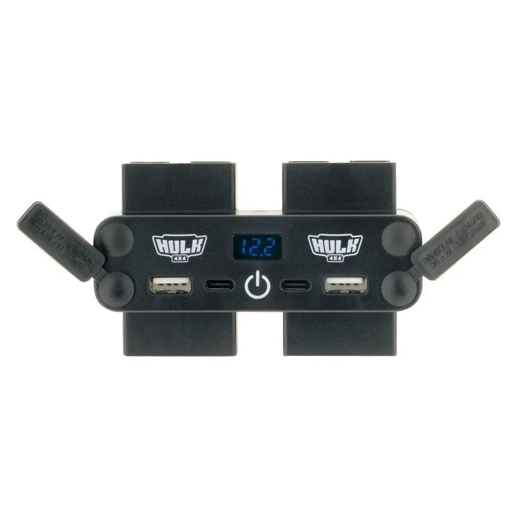 4 Way 12/24V DC Power Adaptor W/ Anderson USB & Voltmeter Touch Switch 50a Anderson Plug