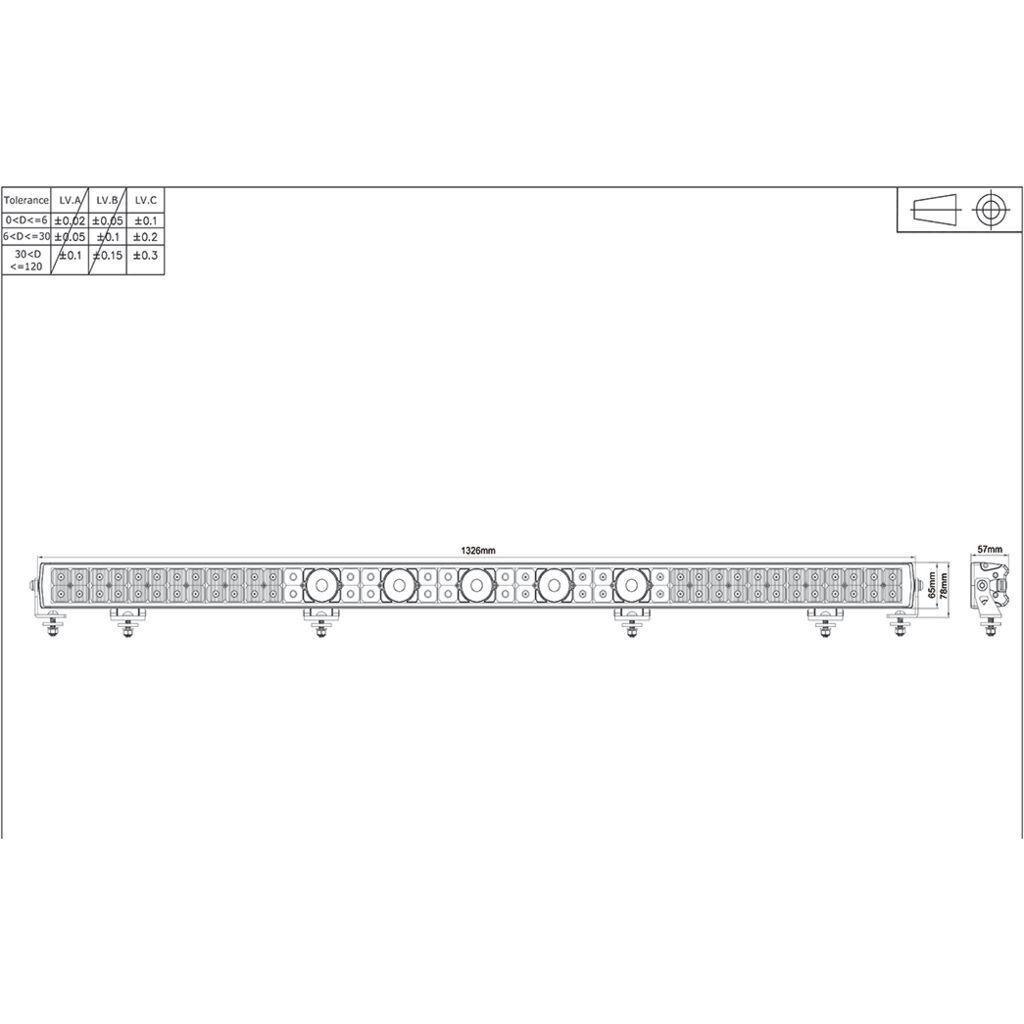 52” Laser Led Lightbar Combo Beam 1,326MM LED Light Bars