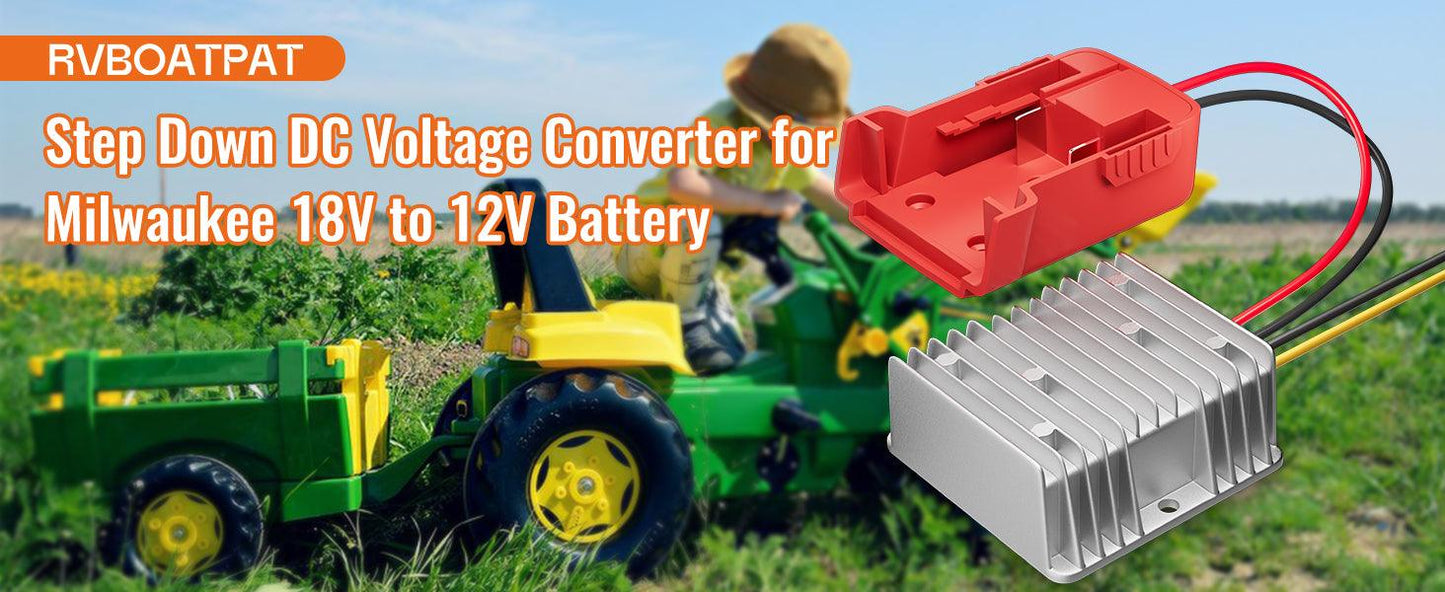 18V to 12V Step Down Converter for Milwaukee M18 Power Wheel Battery Adapter DC 12V 20A 240W Inverter Automatic Buck Converter