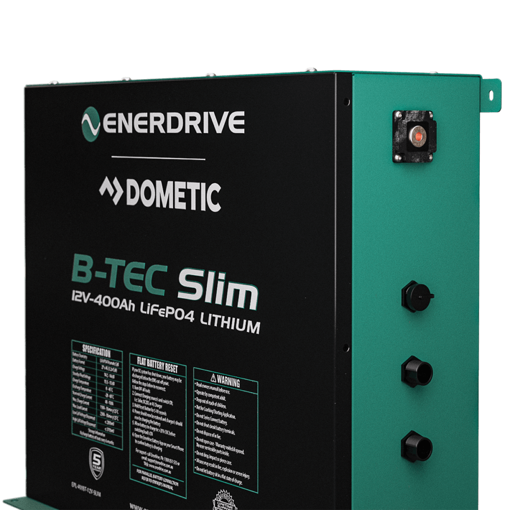B-TEC 400amp / 12v LiFePO4 BT Slim Metal Case Battery