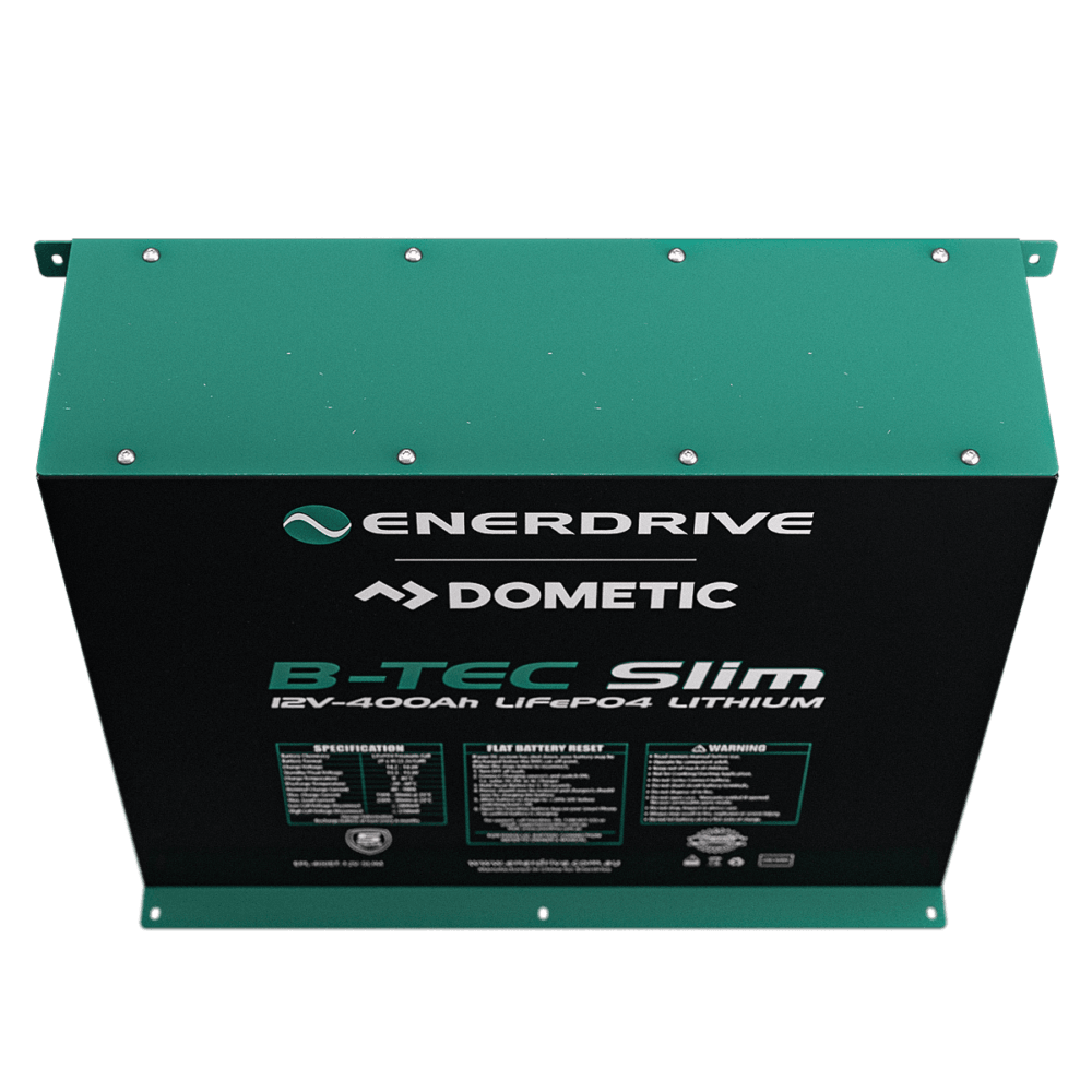 B-TEC 400amp / 12v LiFePO4 BT Slim Metal Case Battery