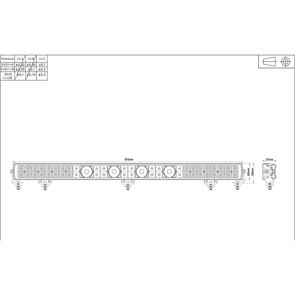 38” Laser Led Lightbar Combo Beam 975MM