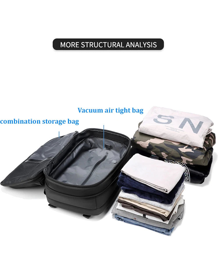 Travel Men 17 inch Laptop Backpack vacuum compression Backpack Business Large Capacity school Backpack expand outdoor backpack Open Cut Off-Grid