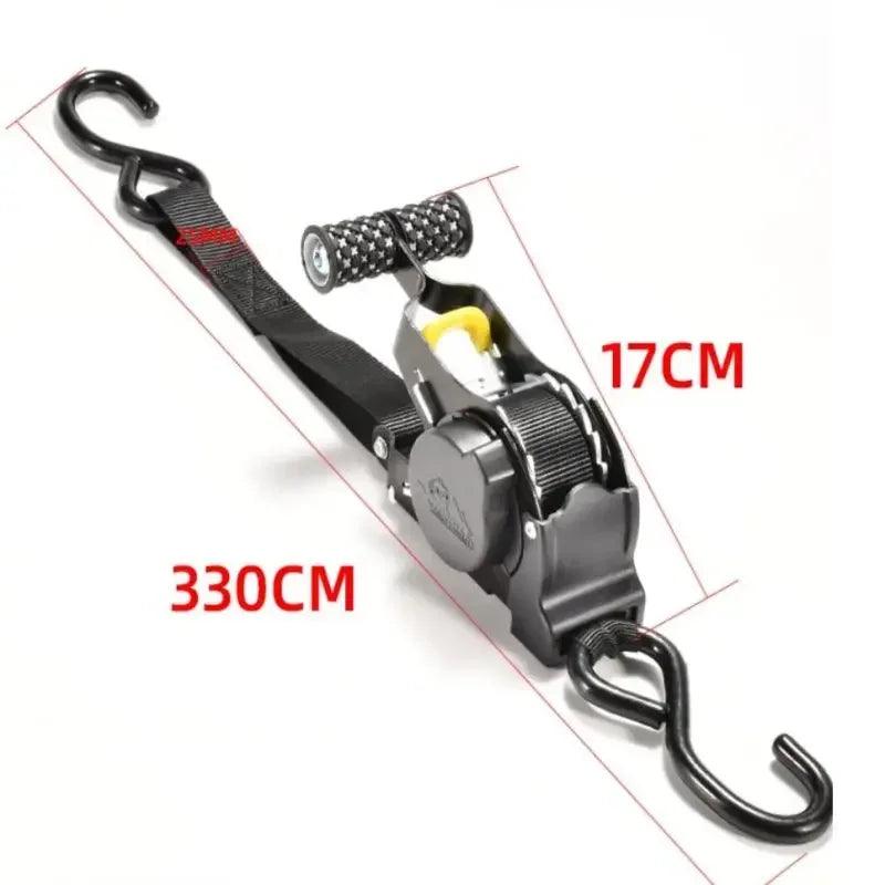 Auto Straps For Cargo Tape Retractable Belts For Motorcycles Ratchet Strap For Load Luggage Strap Ratchet Tensioner Belt For Car Open Cut Off-Grid