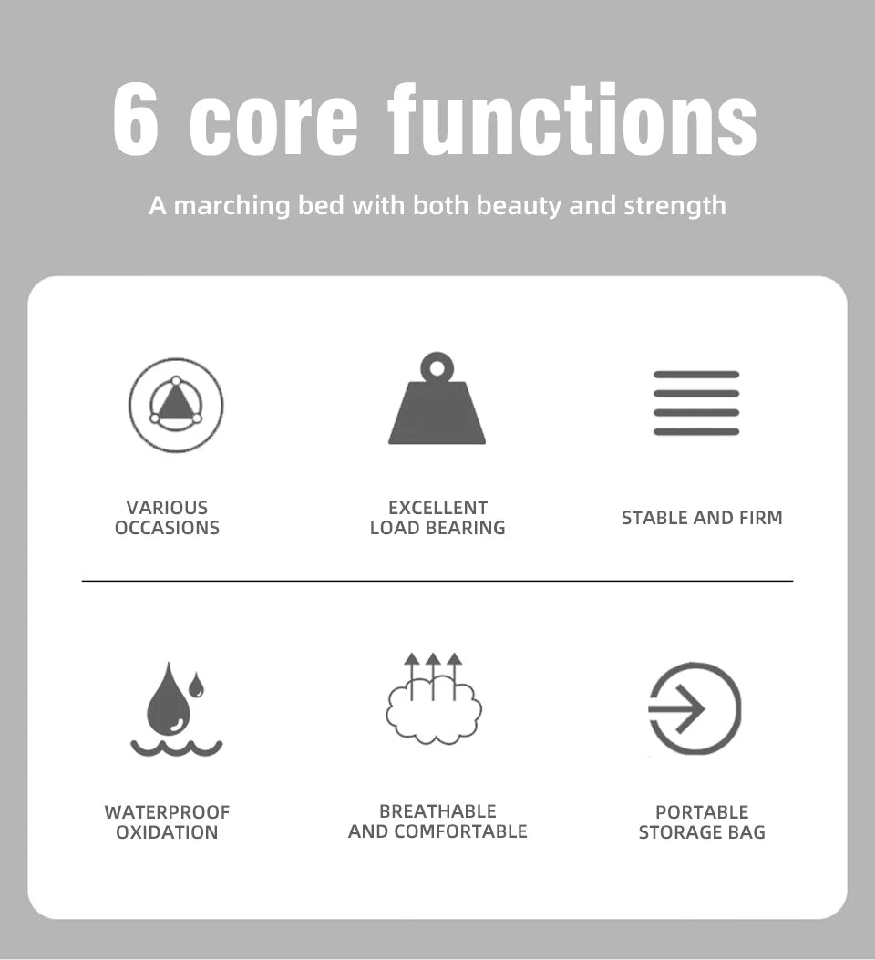 Folding Camping Bed Portable Outdoor Bed For Adults & Kids Camping