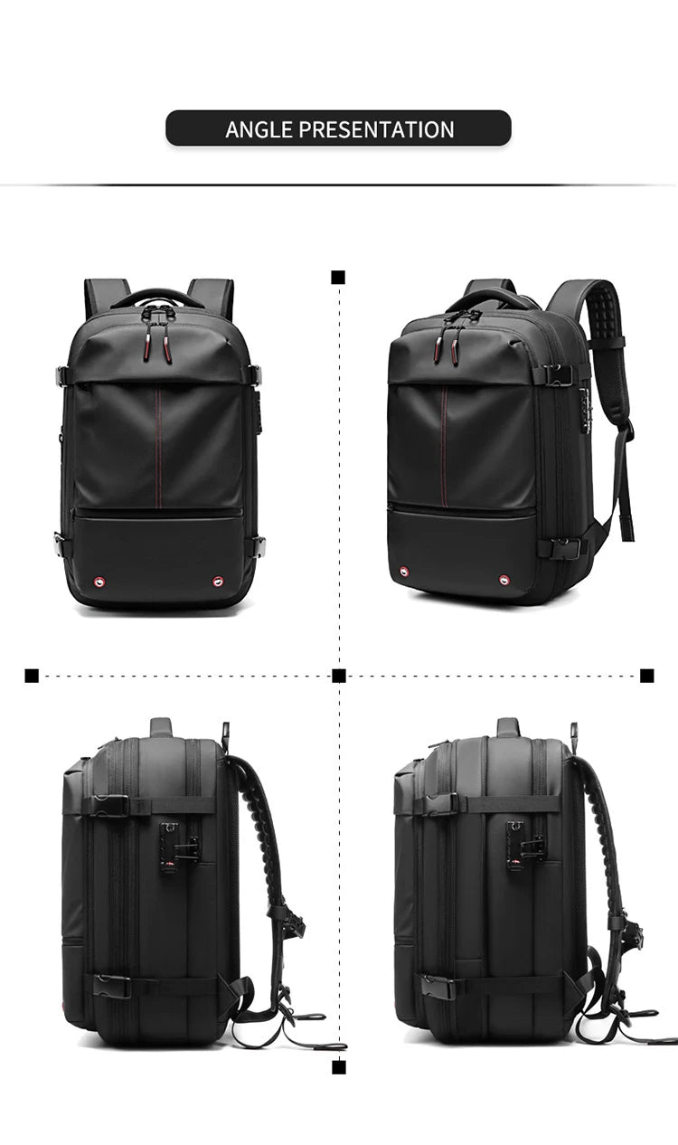 Travel Men 17 inch Laptop Backpack vacuum compression Backpack Business Large Capacity school Backpack expand outdoor backpack Open Cut Off-Grid