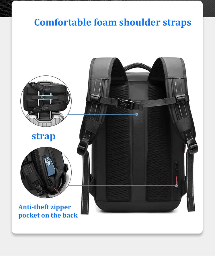 Travel Men 17 inch Laptop Backpack vacuum compression Backpack Business Large Capacity school Backpack expand outdoor backpack Open Cut Off-Grid