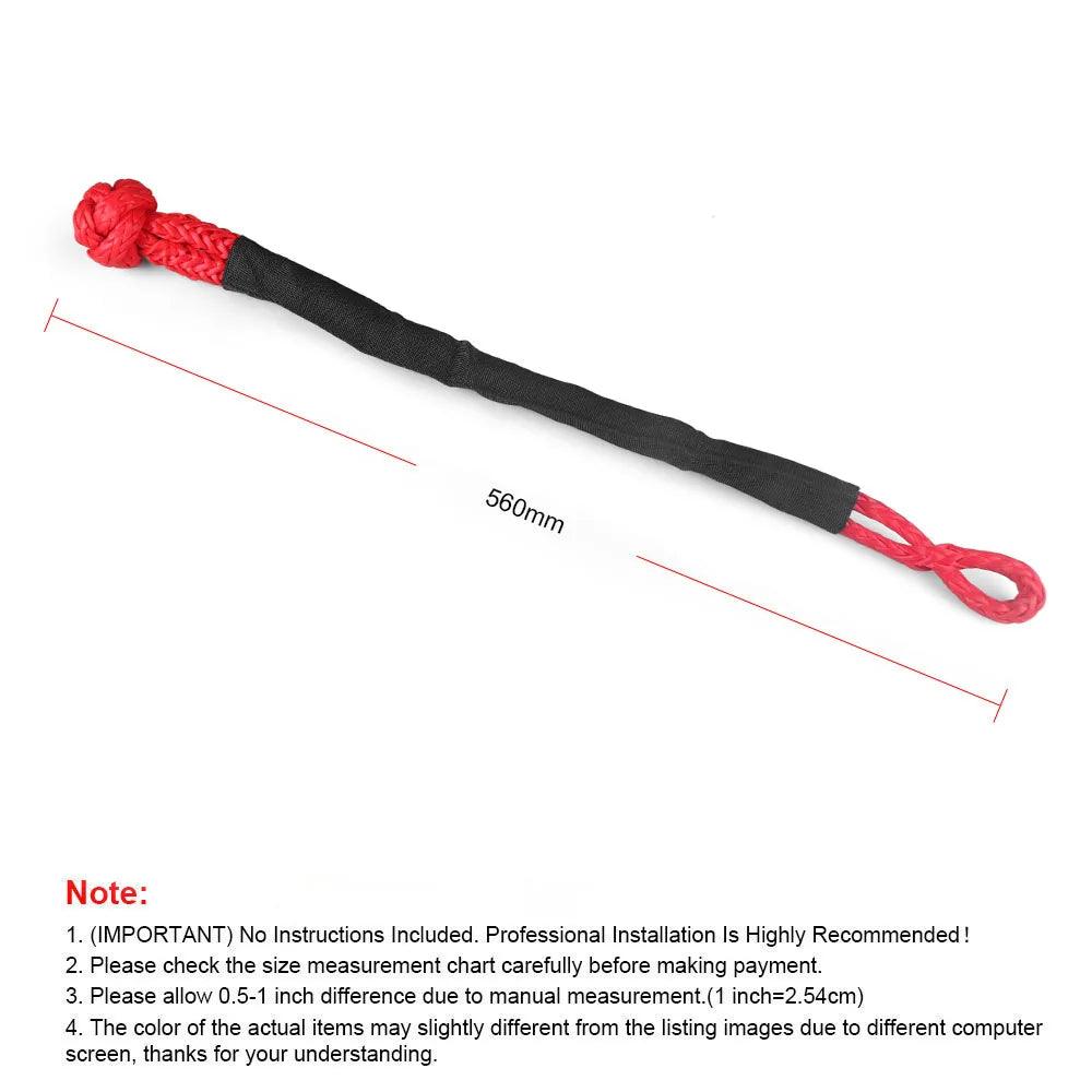 Upgrade High Load Capacity Recovery Ring Set Rope Retention Pulley+Hook Winch Rope With Protective Sleeve for Truck Vehicle