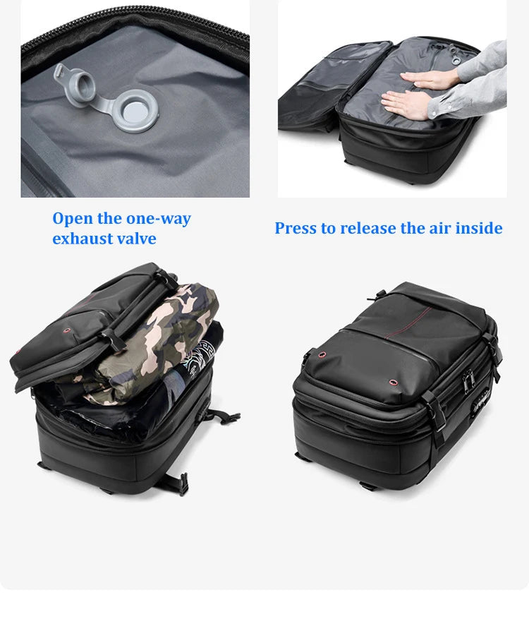 Travel Men 17 inch Laptop Backpack vacuum compression Backpack Business Large Capacity school Backpack expand outdoor backpack Open Cut Off-Grid