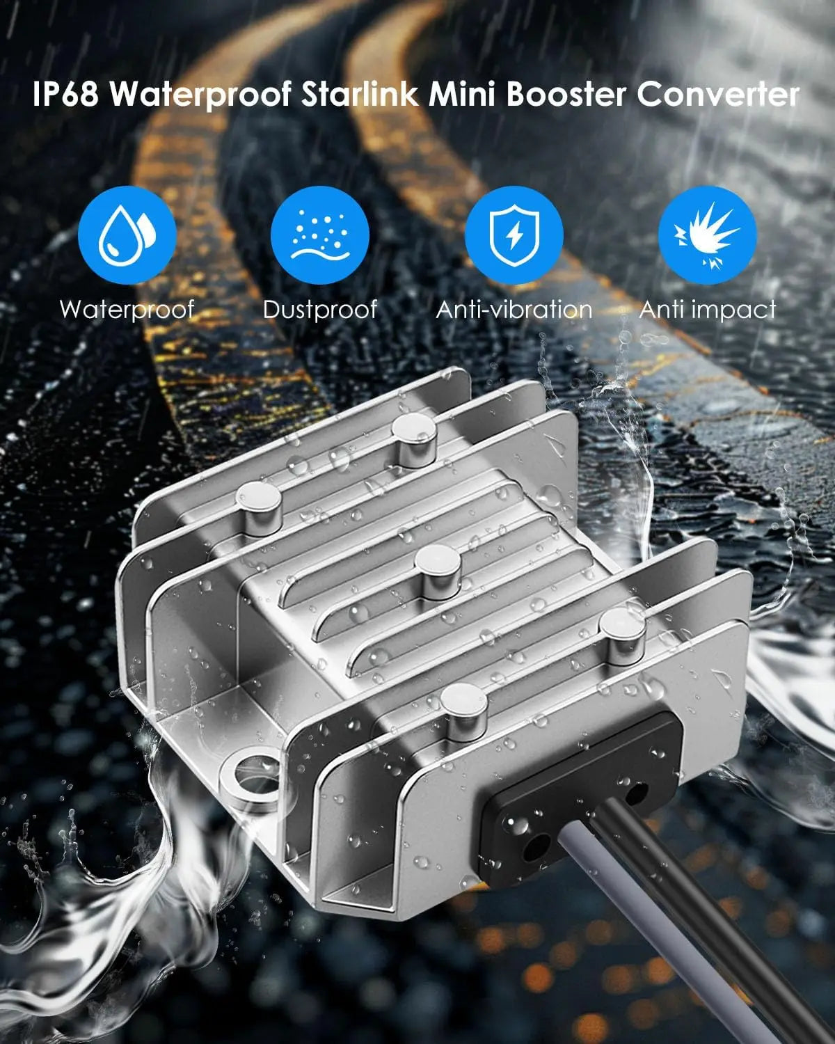 Cigarette Lighter Power Adapter DC 12V/24V to 48V 2A Boost Converter Power Cord for Starlink, RV, Surveillance, Boat 10-30V to 48V 2A