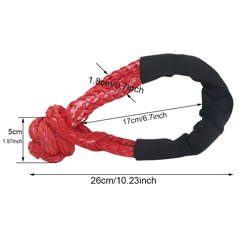 17T 38,000 Lbs Break Strength Synthetic Soft Shackle 1/2" X 22 Inch Rugged Shackles with Protective Sleeve For Vehicle Recovery