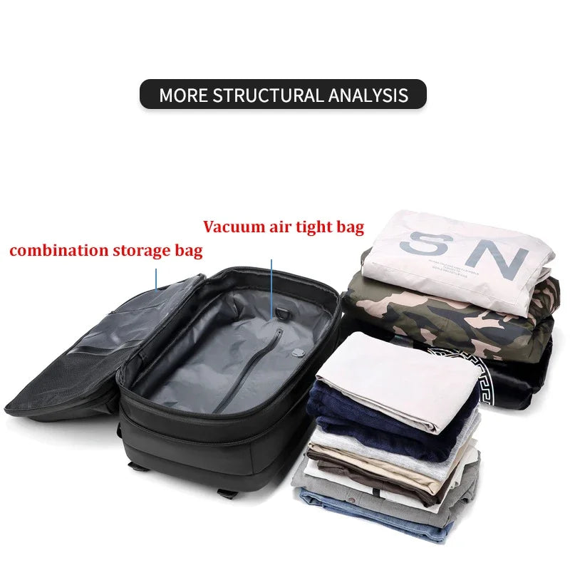 Travel Men 17 inch Laptop Backpack vacuum compression Backpack Business Large Capacity school Backpack expand outdoor backpack Open Cut Off-Grid