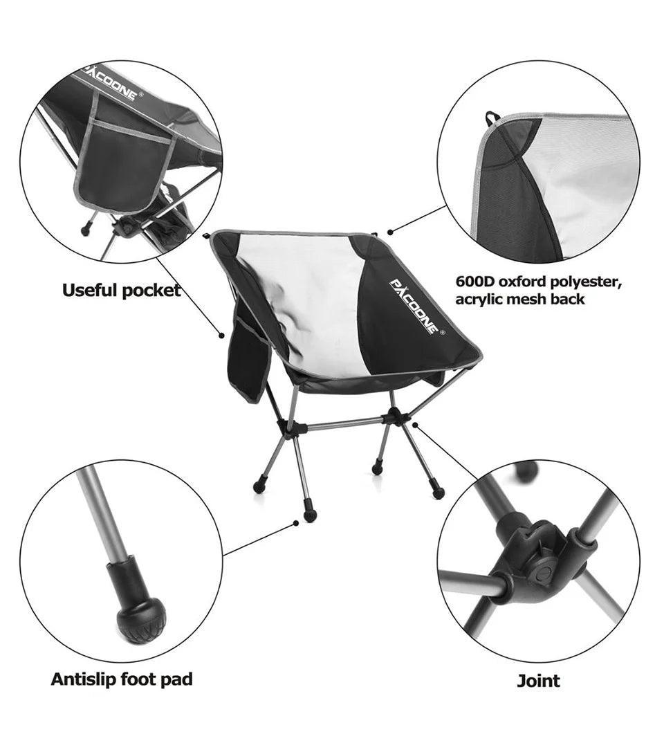 Travel Ultralight Folding Aluminum Chair Superhard High Load Outdoor Camping Portable Beach Hiking Picnic Seat Fishing Chair