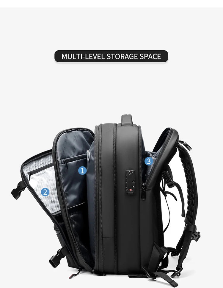 Travel Men 17 inch Laptop Backpack vacuum compression Backpack Business Large Capacity school Backpack expand outdoor backpack Open Cut Off-Grid