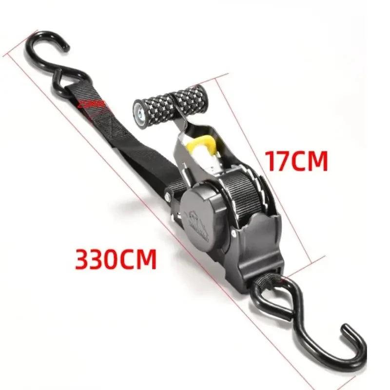 Auto Straps For Cargo Tape Retractable Belts For Motorcycles Ratchet Strap For Load Luggage Strap Ratchet Tensioner Belt For Car Open Cut Off-Grid