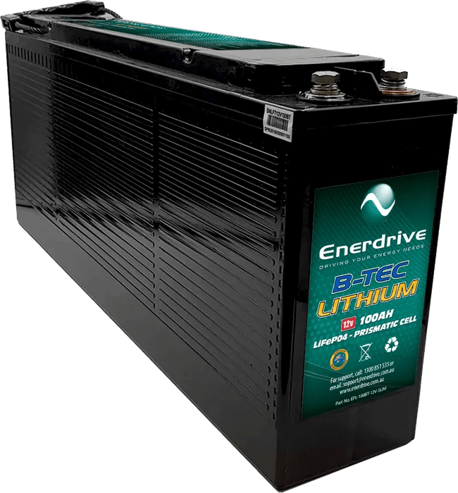 B-TEC 100ah 12V LiFePo4 Slim Case Battery 12v Bluetooth Lithium