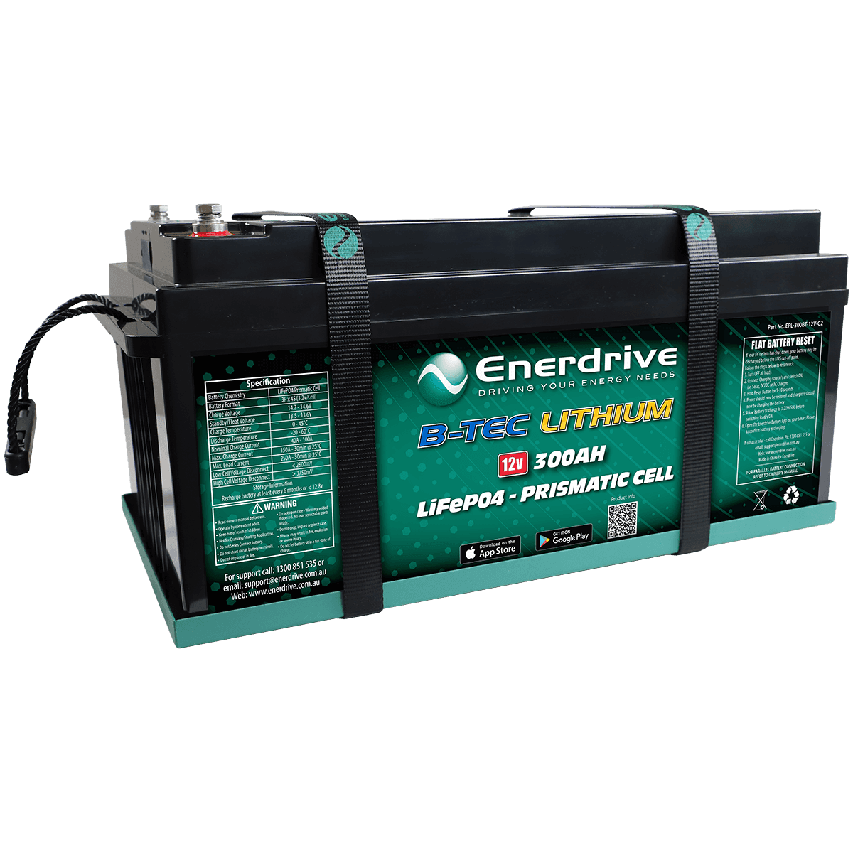 B-TEC 300amp / 12V LiFePo4 Battery Gen2 12v Bluetooth Lithium