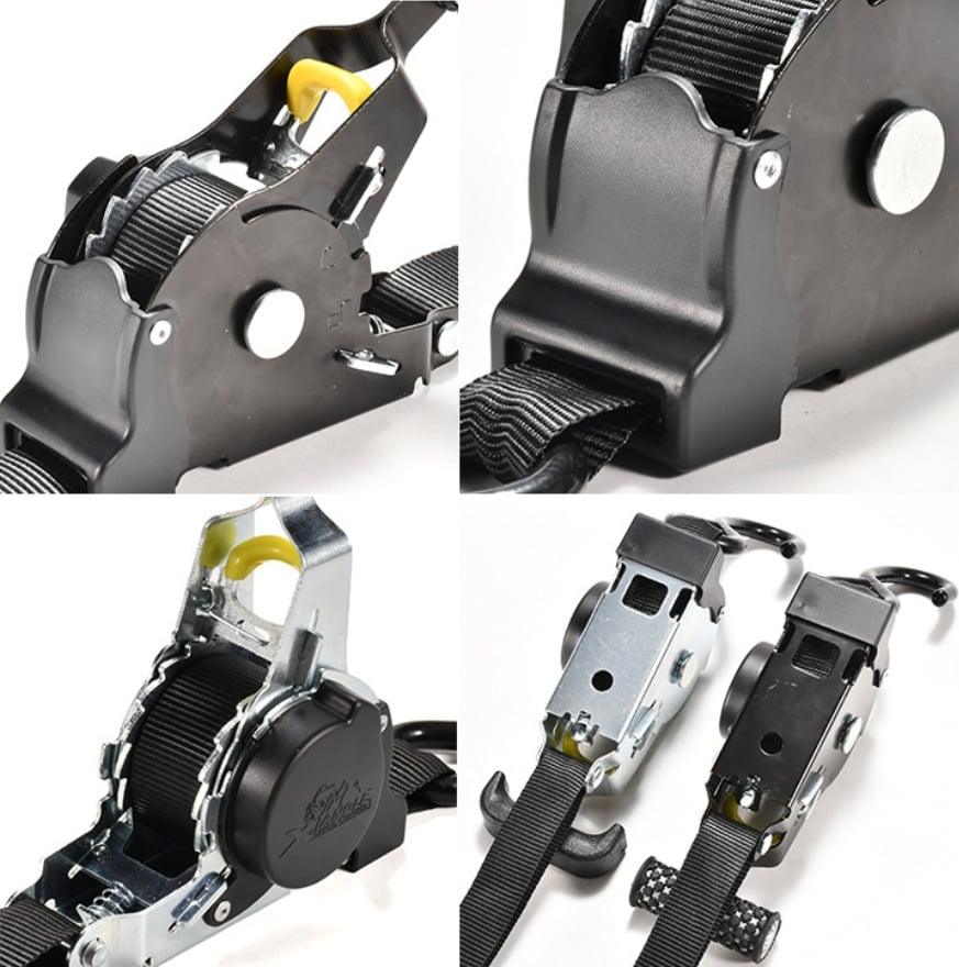 Auto Straps For Cargo Tape Retractable Belts For Motorcycles Ratchet Strap For Load Luggage Strap Ratchet Tensioner Belt For Car Open Cut Off-Grid