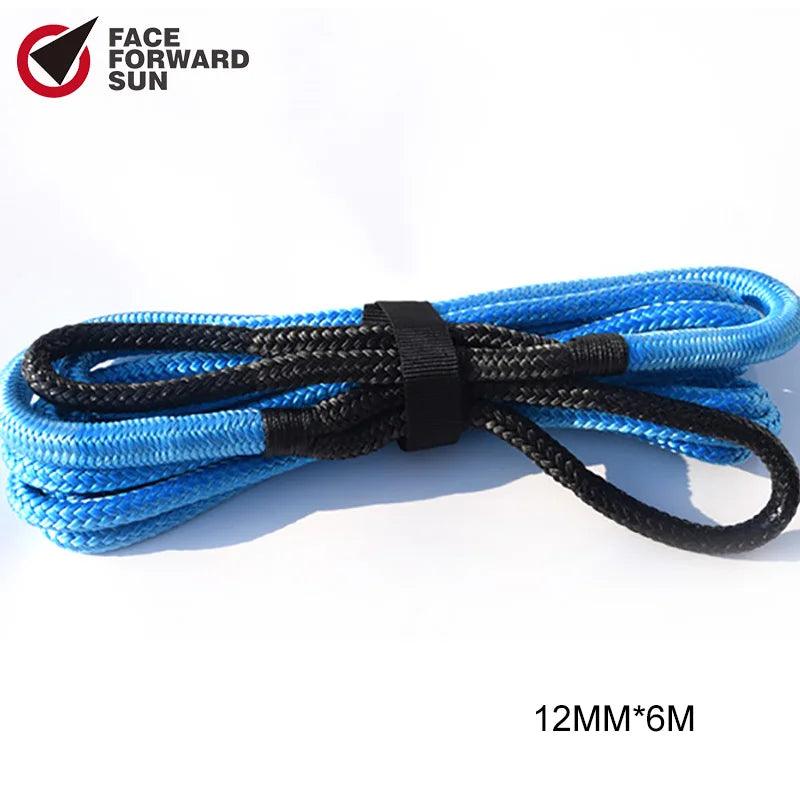 Black 3/4"*20ft Kinetic Rope,19mm*6m Energy Rope,Double braided Recovery Rope,Towing Ropes Kinetic Rope