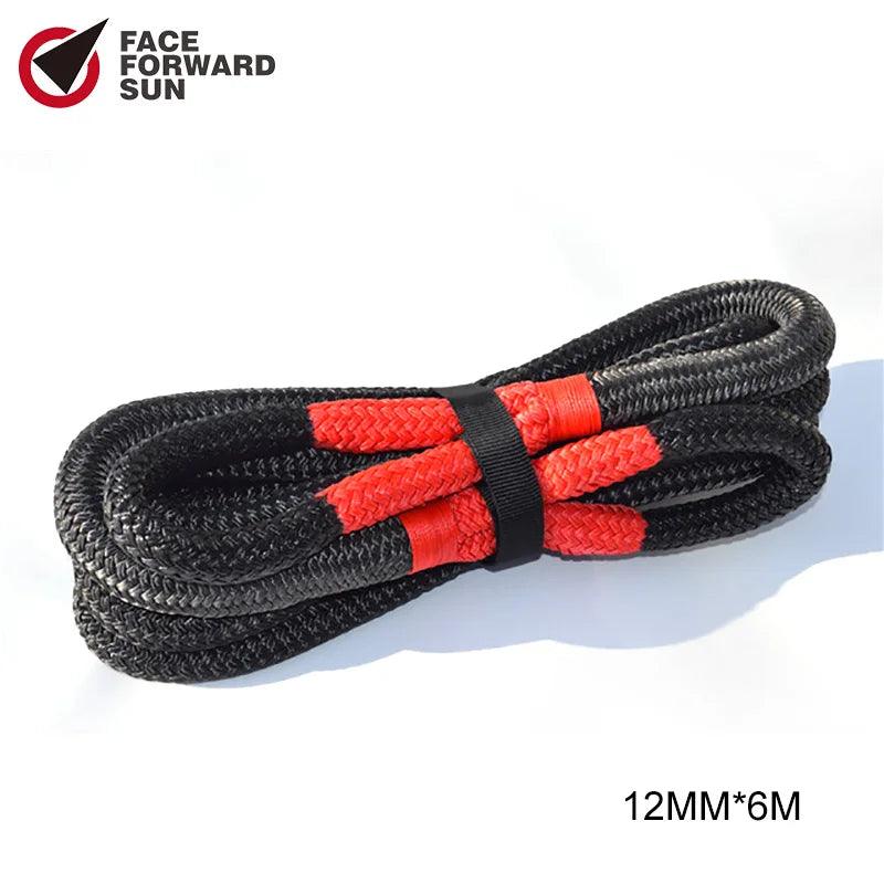 Black 3/4"*20ft Kinetic Rope,19mm*6m Energy Rope,Double braided Recovery Rope,Towing Ropes Kinetic Rope