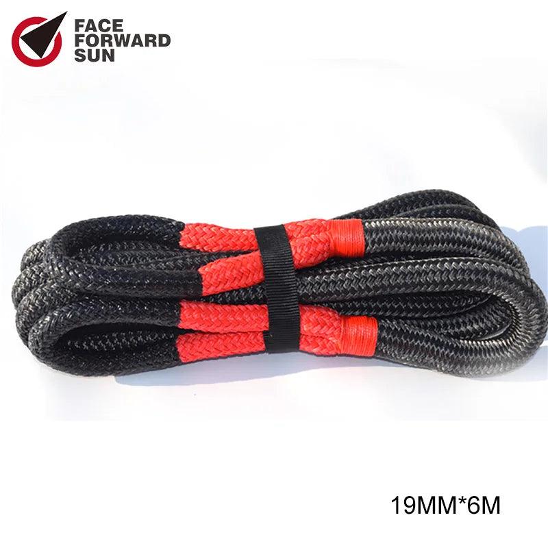 Black 3/4"*20ft Kinetic Rope,19mm*6m Energy Rope,Double braided Recovery Rope,Towing Ropes Kinetic Rope