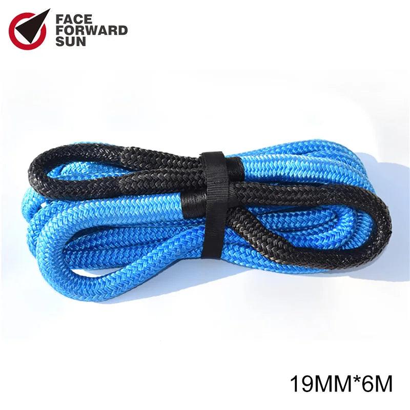 Black 3/4"*20ft Kinetic Rope,19mm*6m Energy Rope,Double braided Recovery Rope,Towing Ropes Kinetic Rope