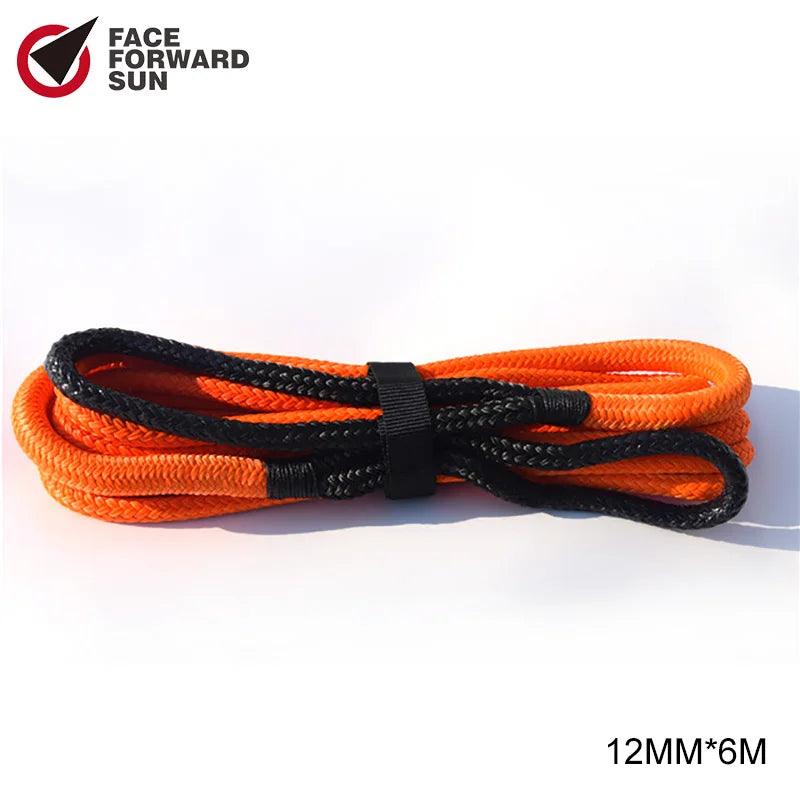 Black 3/4"*20ft Kinetic Rope,19mm*6m Energy Rope,Double braided Recovery Rope,Towing Ropes Kinetic Rope