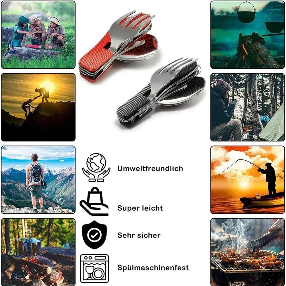 Foldable Camping Utensil Set - Multi-Functional Knife, Fork, Spoon Combo For Outdoor Activities And Sports Camping Picnic Travel Camping Utensils