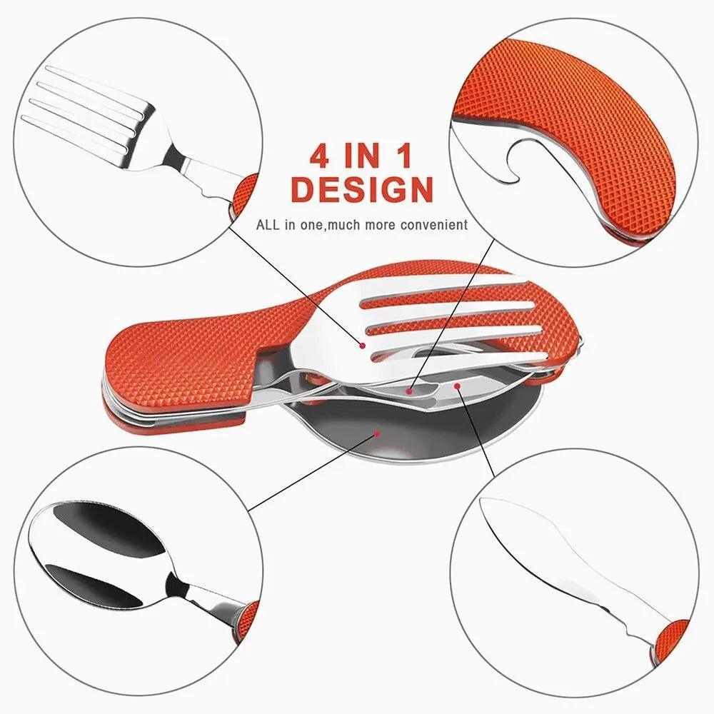 Foldable Camping Utensil Set - Multi-Functional Knife, Fork, Spoon Combo For Outdoor Activities And Sports Camping Picnic Travel Camping Utensils