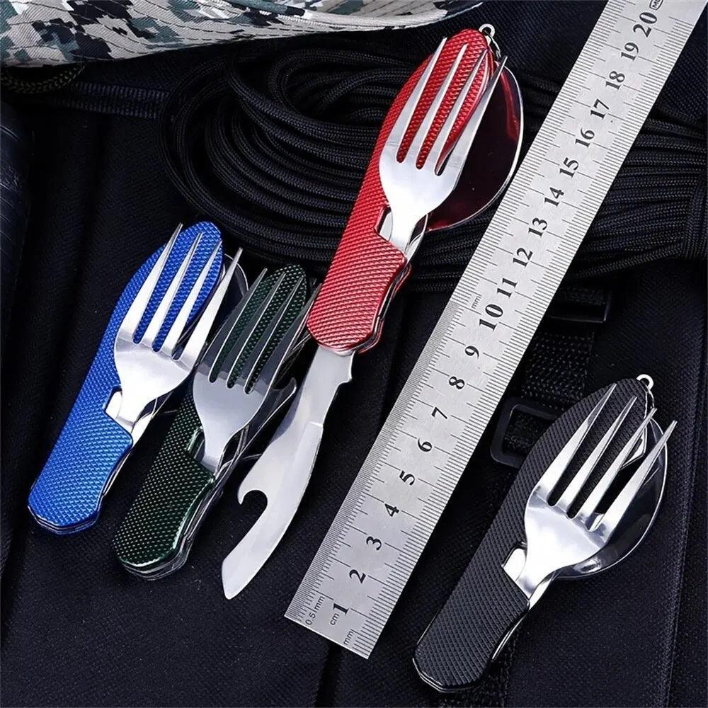 Foldable Camping Utensil Set - Multi-Functional Knife, Fork, Spoon Combo For Outdoor Activities And Sports Camping Picnic Travel Camping Utensils