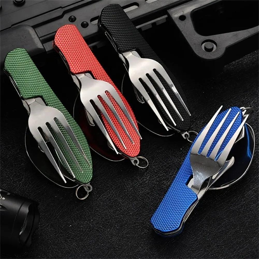 Foldable Camping Utensil Set - Multi-Functional Knife, Fork, Spoon Combo For Outdoor Activities And Sports Camping Picnic Travel Camping Utensils