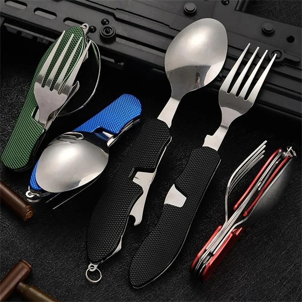 Foldable Camping Utensil Set - Multi-Functional Knife, Fork, Spoon Combo For Outdoor Activities And Sports Camping Picnic Travel Camping Utensils
