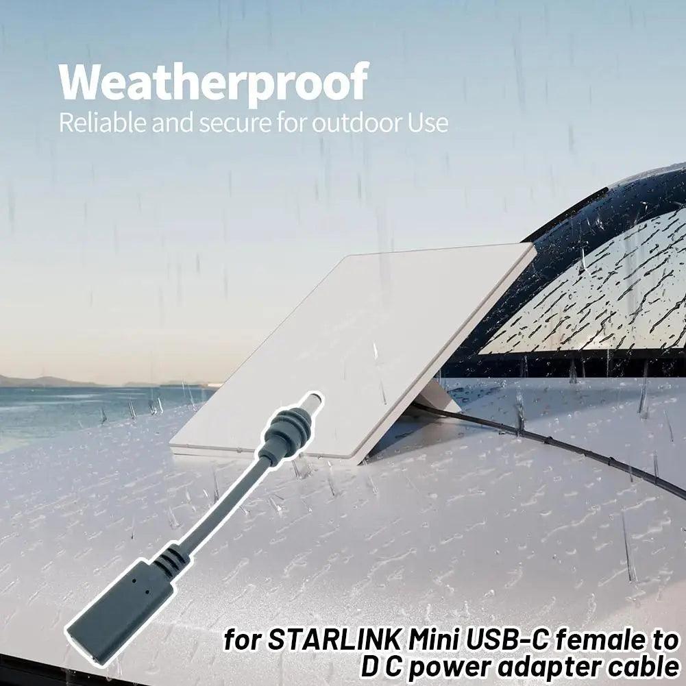For STARLINK Mini USB-C Female To D C Power Adapter Cable High Quality Cable D C Plug Weatherproof Outdoor Use For Starlink Mini Starlink Cables & Adaptors