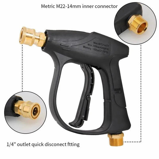 High Pressure Washer Gun High Pressure Water Spray Gun Jet Washer Car Wash Power Washer Spray Gun with 1/4" Quick Connector High Pressure Washer Gun
