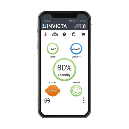 Invicta Slimline Front Terminal 12V 100AH + Bluetooth Lithium Battery 12v Bluetooth Lithium