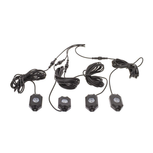 LED RGBW Flood Beam Rock Light Kit w/ Bluetooth - Pkt4 Rock Lights
