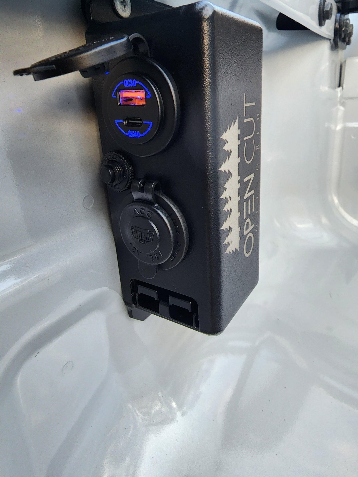 Open Cut Off-Grid Surface Mount Aux Panel (Black) Surface Mount Accessory Panel