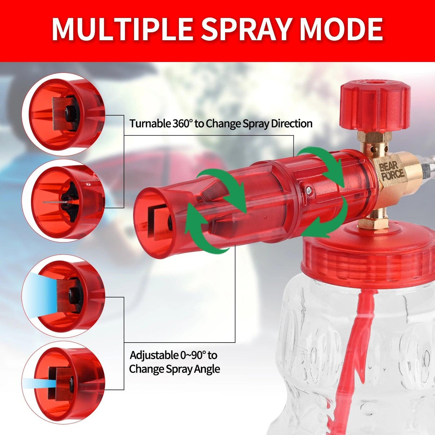 Pressure Washer Brass Snow Foam Lance Foam Nozzle Car Wash Foam Maker for Karcher Elitech Bort AR Bosch Pressure Washer Pressure Washer Foam Cannon