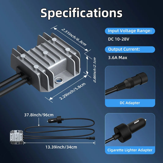 Starlink Mini Cable Car Adapter with Step Up Converter 12V Power Cable with Cigarette Lighter Plug 10-28V to 30V 3.5A Conversion Starlink 12v to 30v Booster