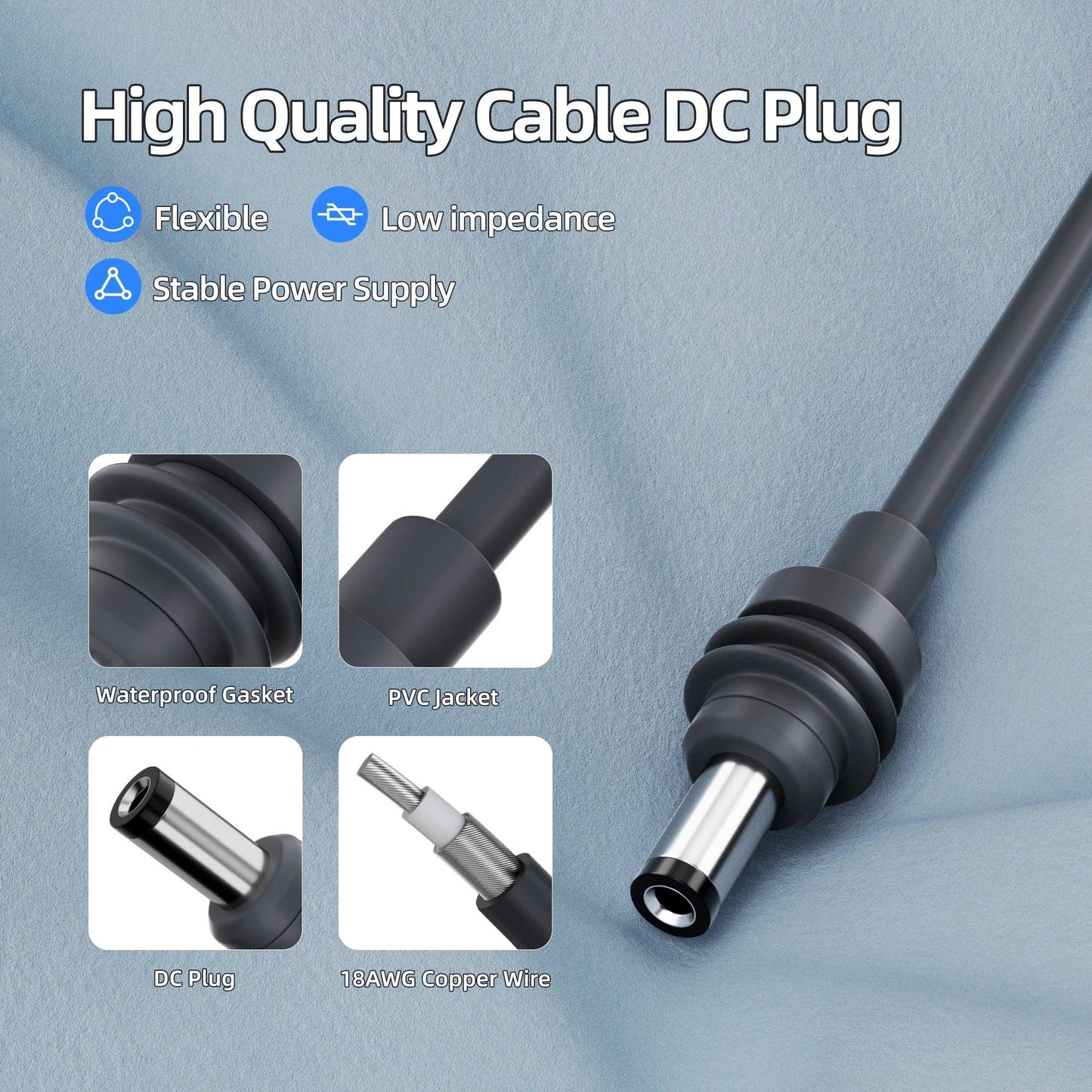 Starlink Mini Power Cable 1M for Milwaukee Battery Starlink Mini Milwaukee Charger Adapter to DC Power 18AWG Cable Cord Plug Starlink Cables & Adaptors