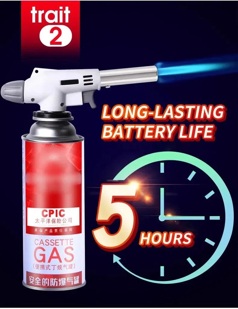 Torch Cooking AutoIgnition Butane Gas Welding-Burner Welding Gas Burner Flame Gas Torch Flame Gun Blow for BBQ Camping Cooking Butane Torch
