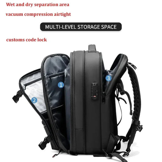 Travel Men 17 inch Laptop Backpack vacuum compression Backpack Business Large Capacity school Backpack expand outdoor backpack Travel Bag